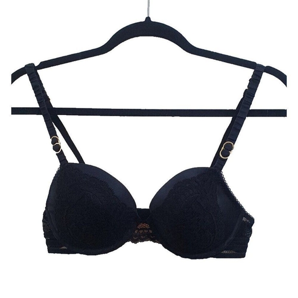 34 C Stella McCartney Isabel Floating Contour Underwire Plunge Silk Bra … - Picture 2 of 11